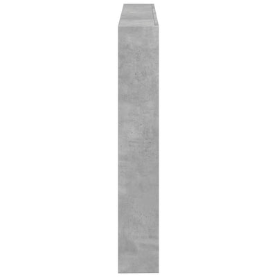 Sängynpäätykaappi LED-valoilla betoninharmaa 140x17x102 cm