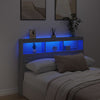 Sängynpäätykaappi LED-valoilla harmaa Sonoma 140x17x102 cm