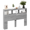 Sängynpäätykaappi LED-valoilla harmaa Sonoma 140x17x102 cm