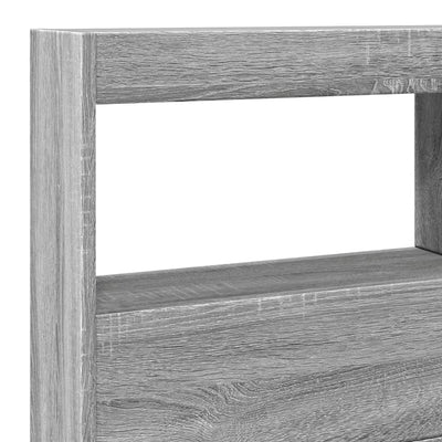 Harmaa sängynpäätykaappi Nculai 140x17x102cm (led-valoilla sonoma)