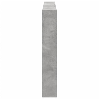 Sängynpäätykaappi LED-valoilla betoninharmaa 160x17x102 cm