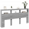 Sängynpäätykaappi LED-valoilla harmaa Sonoma 200x17x102 cm