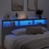 Sängynpäätykaappi LED-valoilla musta 220x17x102 cm