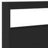 Sängynpäätykaappi LED-valoilla musta 220x17x102 cm