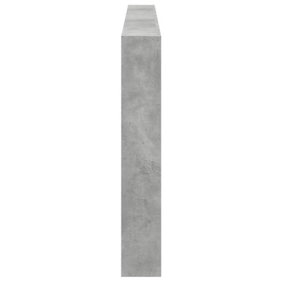 Sängynpäätykaappi LED-valoilla betoninharmaa 220x17x102 cm