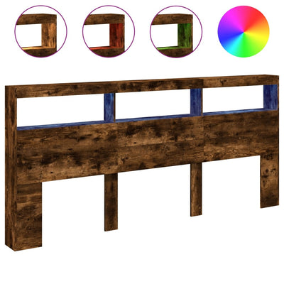 Savutammi sängynpäätykaappi Nculai 220x17x102cm (led-valoilla)