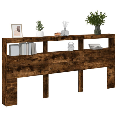 Savutammi sängynpäätykaappi Nculai 220x17x102cm (led-valoilla)