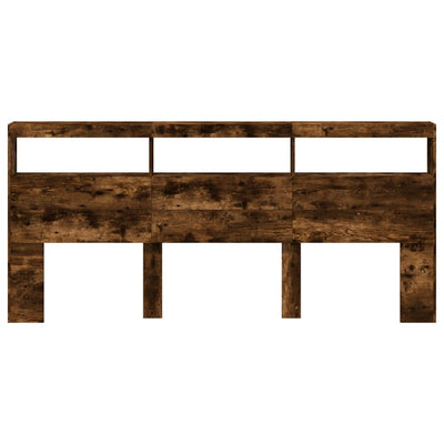 Savutammi sängynpäätykaappi Nculai 220x17x102cm (led-valoilla)