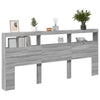 Sängynpäätykaappi LED-valoilla harmaa Sonoma 220x17x102 cm