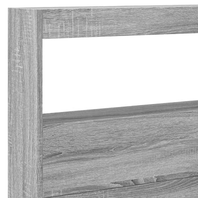 Harmaa sängynpäätykaappi Nculai 220x17x102cm (led-valoilla sonoma)