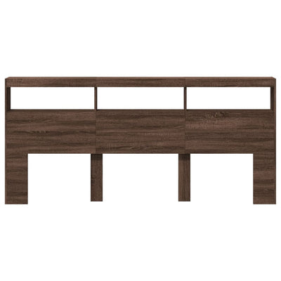 Ruskea tammi sängynpäätykaappi Nculai 220x17x102cm (led-valoilla)