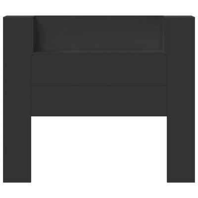 Sängynpäätykaappi LED-valoilla musta 120x16,5x103,5 cm