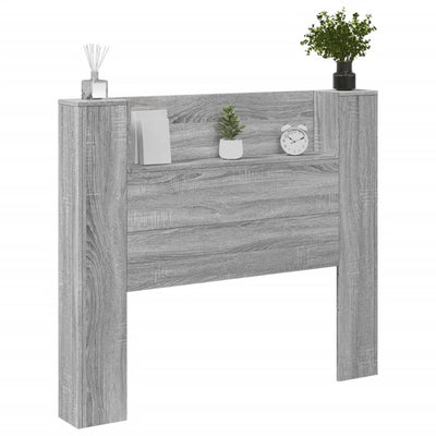 Sängynpäätykaappi LED-valoilla harmaa Sonoma 120x16,5x103,5 cm