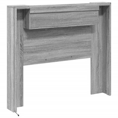 Sängynpäätykaappi LED-valoilla harmaa Sonoma 120x16,5x103,5 cm