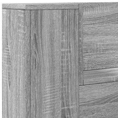 Sängynpäätykaappi LED-valoilla harmaa Sonoma 120x16,5x103,5 cm
