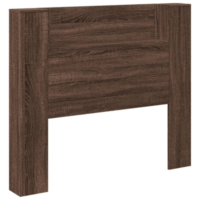 Sängynpäätykaappi LED-valoilla ruskea tammi 120x16,5x103,5 cm