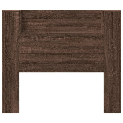 Sängynpäätykaappi LED-valoilla ruskea tammi 120x16,5x103,5 cm