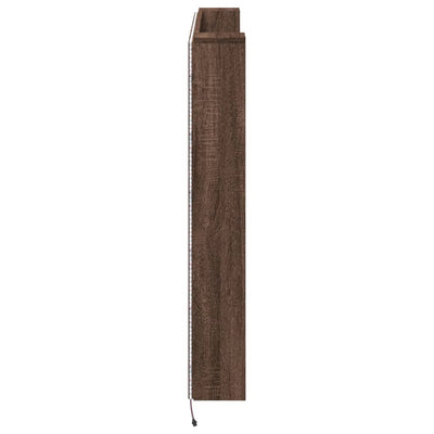 Sängynpäätykaappi LED-valoilla ruskea tammi 140x16,5x103,5 cm