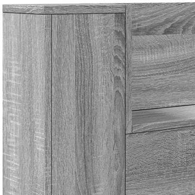 Sängynpäätykaappi LED-valoilla harmaa Sonoma 180x16,5x103,5 cm