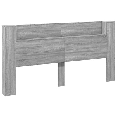 Sängynpäätykaappi LED-valoilla harmaa Sonoma 200x16,5x103,5 cm