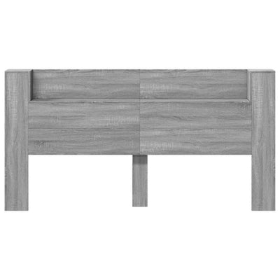 Sängynpäätykaappi LED-valoilla harmaa Sonoma 200x16,5x103,5 cm