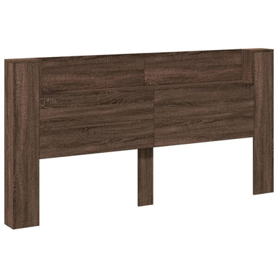 Sängynpäätykaappi LED-valoilla ruskea tammi 200x16,5x103,5 cm
