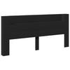 Sängynpäätykaappi LED-valoilla musta 220x16,5x103,5 cm