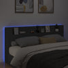 Sängynpäätykaappi LED-valoilla musta 220x16,5x103,5 cm