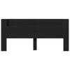 Sängynpäätykaappi LED-valoilla musta 220x16,5x103,5 cm