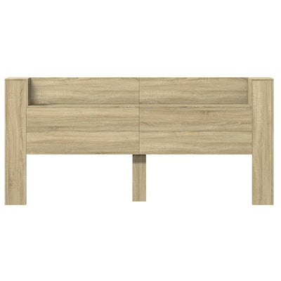 Sängynpäätykaappi LED-valoilla Sonoma-tammi 220x16,5x103,5 cm