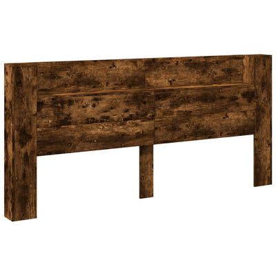 Sängynpäätykaappi LED-valoilla savutammi 220x16,5x103,5 cm