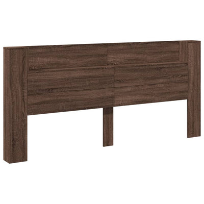 Sängynpäätykaappi LED-valoilla ruskea tammi 220x16,5x103,5 cm