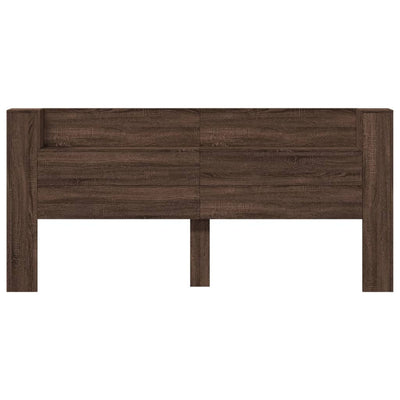 Sängynpäätykaappi LED-valoilla ruskea tammi 220x16,5x103,5 cm