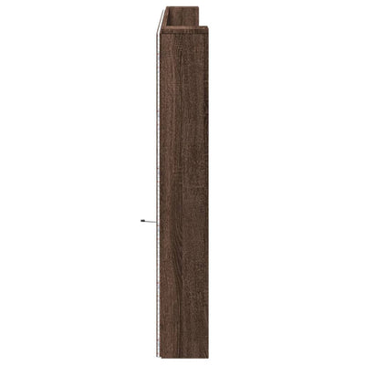 Sängynpäätykaappi LED-valoilla ruskea tammi 220x16,5x103,5 cm