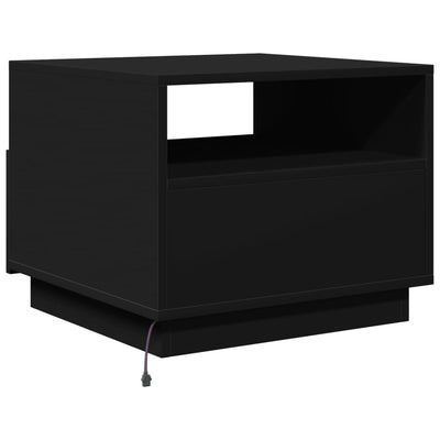 Sohvapöytä LED-valoilla musta 50x49x40 cm
