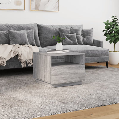 Sohvapöytä LED-valoilla harmaa Sonoma 50x49x40 cm