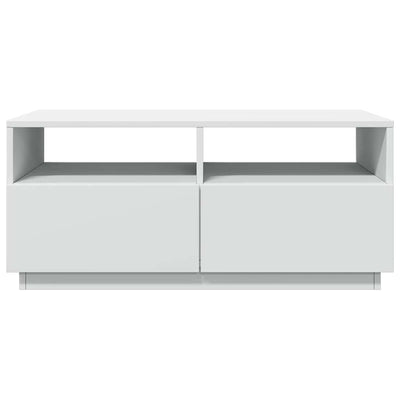 Valkoinen sohvapöytä led-valoilla Montanori 90x49x40cm