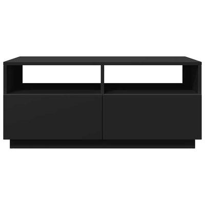 Musta sohvapöytä led-valoilla Montanori 90x49x40cm