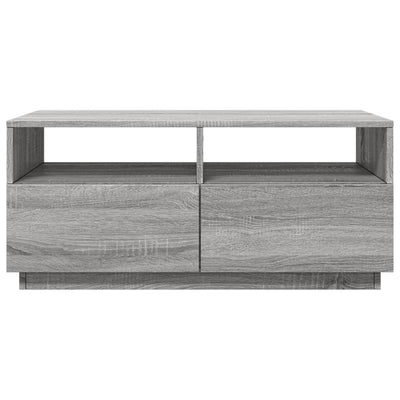 Sohvapöytä LED-valoilla harmaa Sonoma 90x49x40 cm