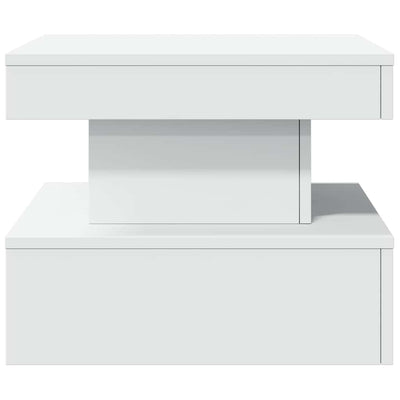 Valkoinen sohvapöytä led-valoilla Claudie 50x50x40cm