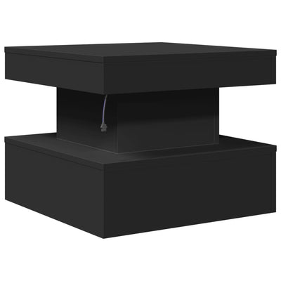 Musta sohvapöytä led-valoilla Claudie 50x50x40cm