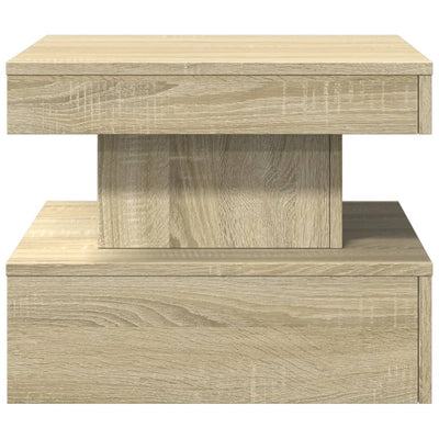 Sohvapöytä LED-valoilla Sonoma-tammi 50x50x40 cm