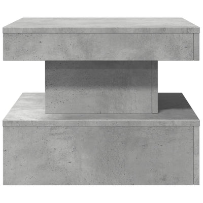Sohvapöytä LED-valoilla betoninharmaa 50x50x40 cm