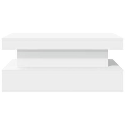 Sohvapöytä LED-valoilla valkoinen 90x50x40 cm