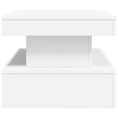 Sohvapöytä LED-valoilla valkoinen 90x50x40 cm