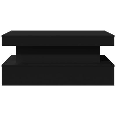 Musta sohvapöytä led-valoilla Claudie 90x50x40cm