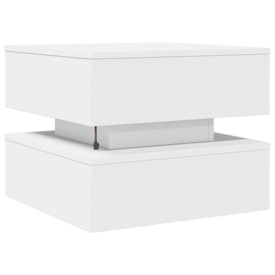 Valkoinen sohvapöytä led-valoilla Celestina 50x50x40cm