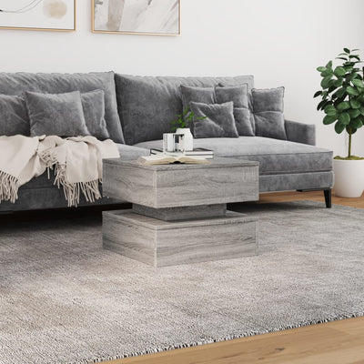 Harmaa sohvapöytä led-valoilla Celestina 50x50x40cm (sonoma-tammi)