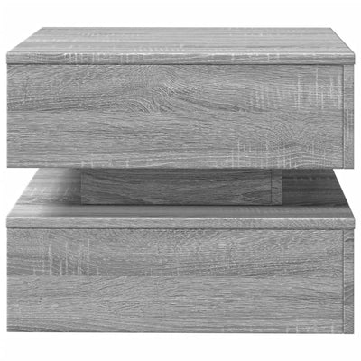 Sohvapöytä LED-valoilla harmaa Sonoma-tammi 50x50x40 cm
