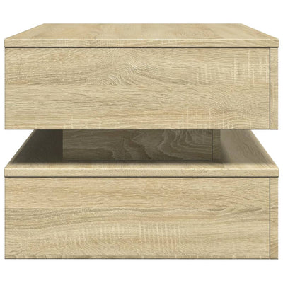Sohvapöytä LED-valoilla Sonoma-tammi 90x50x40 cm